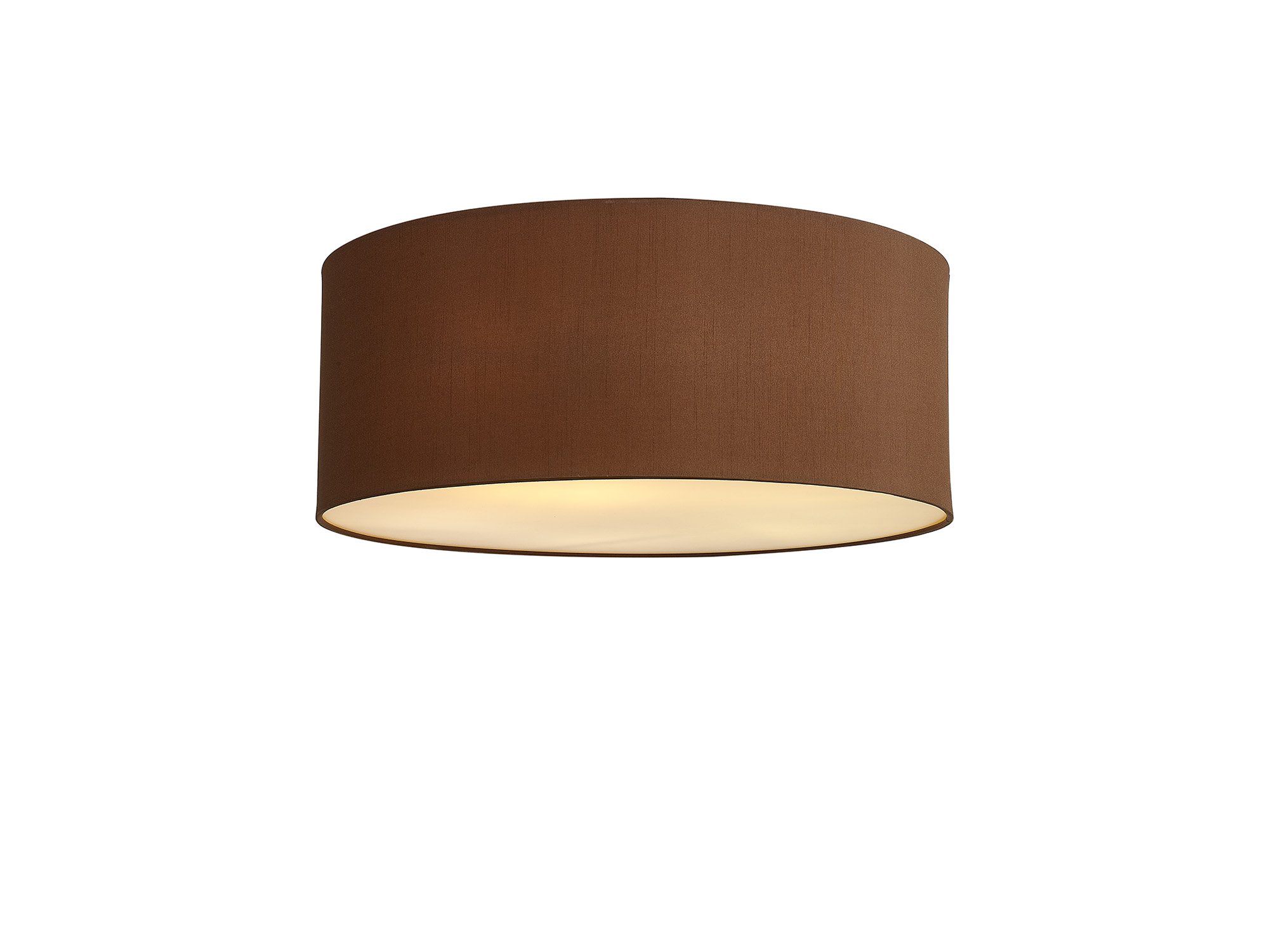 DK0644  Baymont 50cm Flush 5 Light Raw Cocoa/Grecian Bronze, Frosted Diffuser